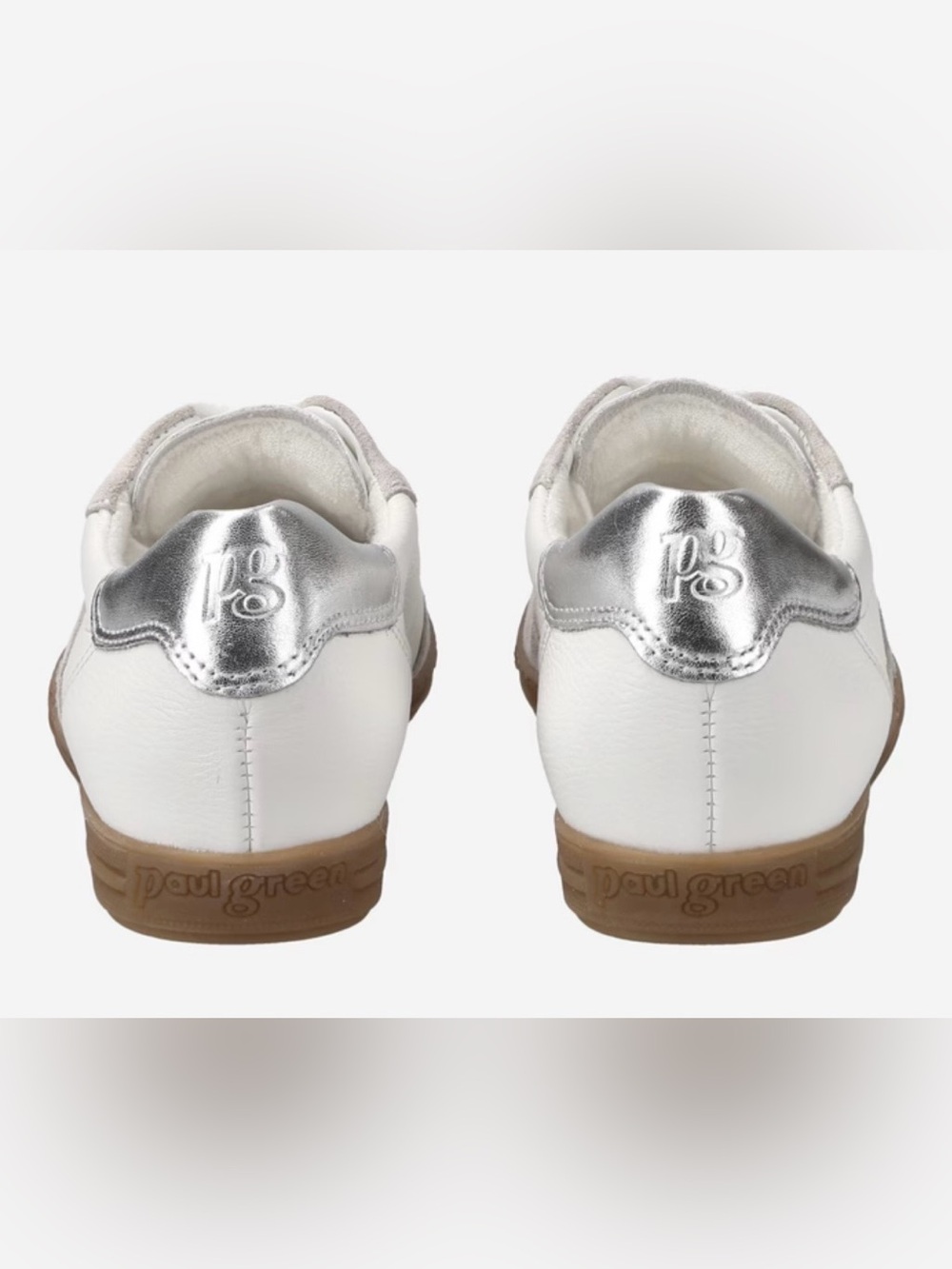 Paul Green Women’s Sneakers in White, Light Gray & Silver - Picture 3 of 6